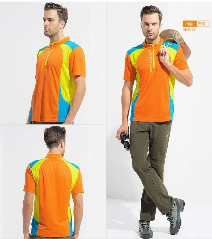 Tez quriydigan trekking futbolkasi (zamokli yoqa)